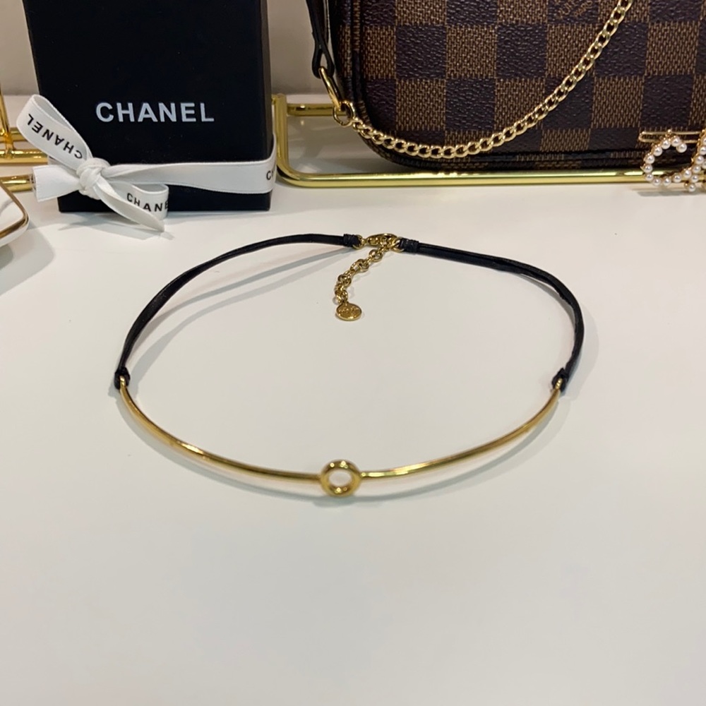 Stella & Dot Gold and Black Choker Necklace